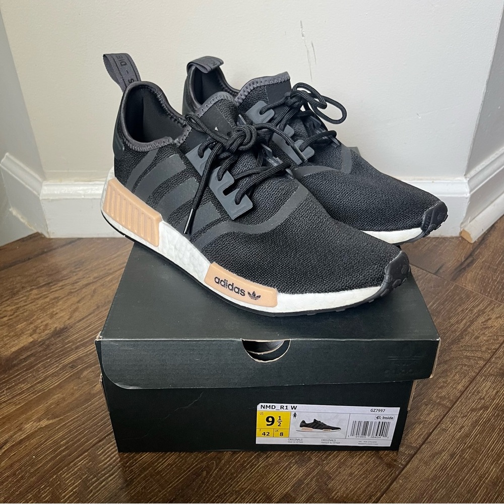 Adidas Black and Pink NMD Sneakers with Boost Cushioning